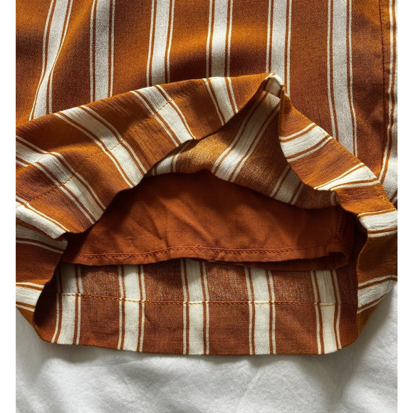 Lulus Crop Jumpsuit Burnt Orange White Striped Pockets Fall Harvest Boho Size XS - Picture 12 of 14